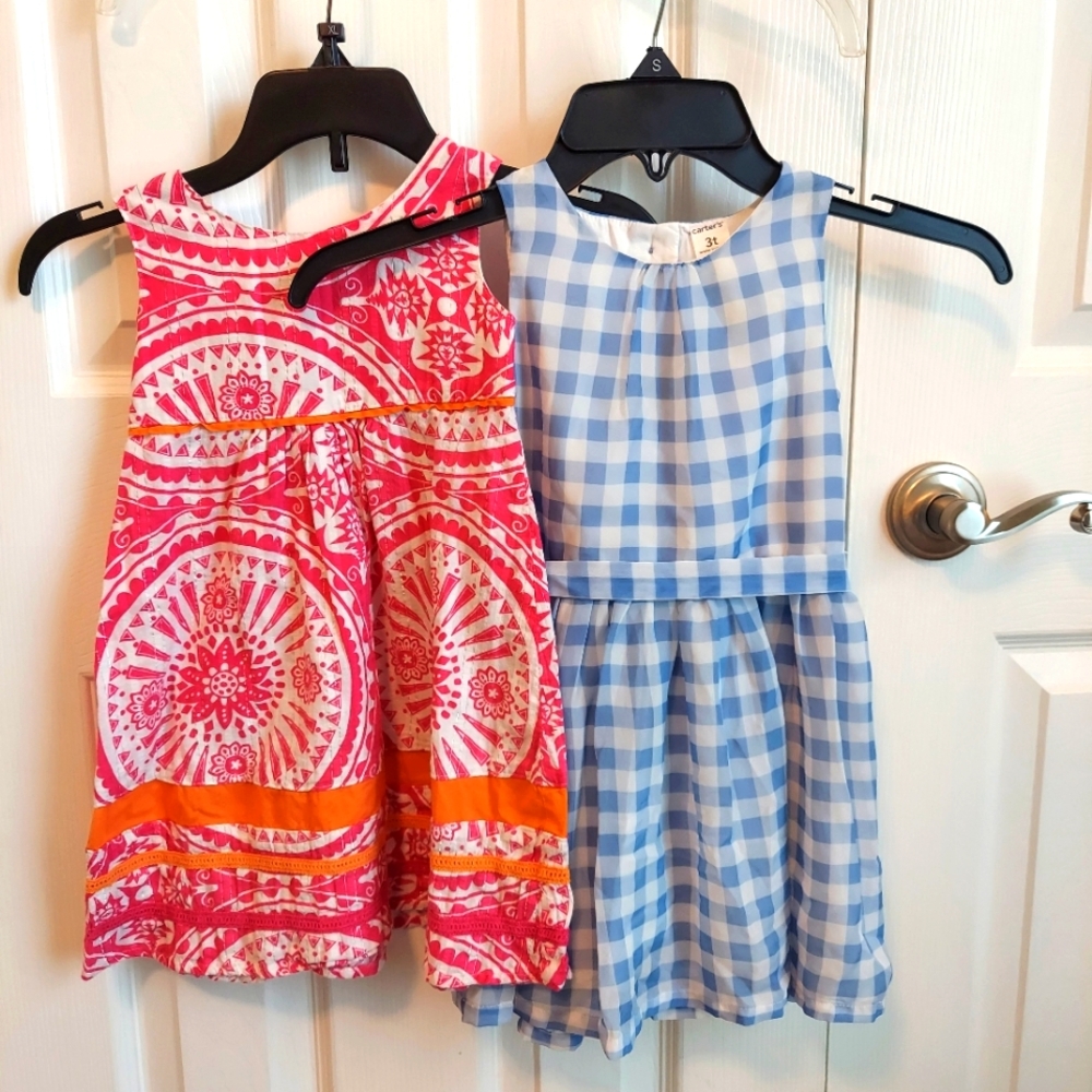Dresses Carters and Children's place one pink one blue Both Size 3t